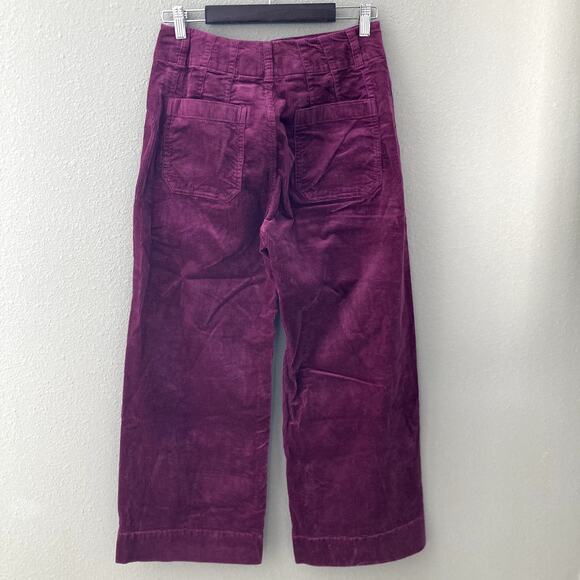 Maeve Anthropologie The Colette Crop Corduroy Wide Leg Pants - Purple - 28 - Picture 4 of 7